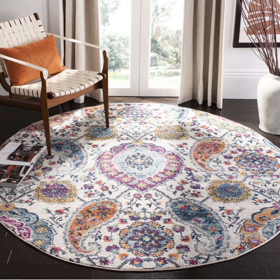 Safavieh Madison Hope Floral Area Rug, Cream/Multi, 3' x 3' Round