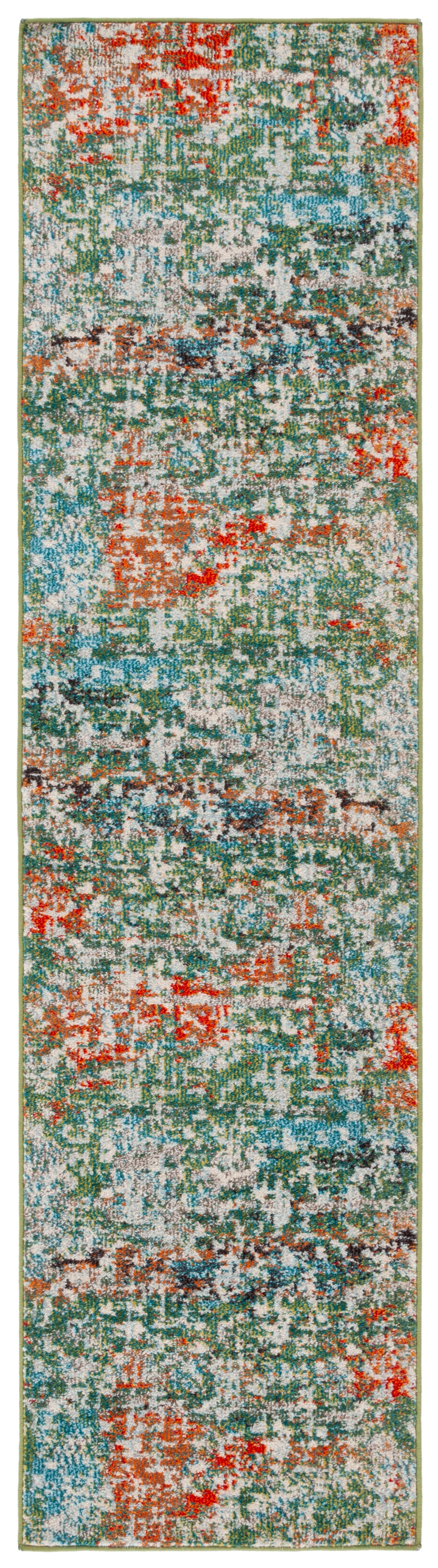 SAFAVIEH Madison Roswell Abstract Runner Rug, Green/Beige, 2'2