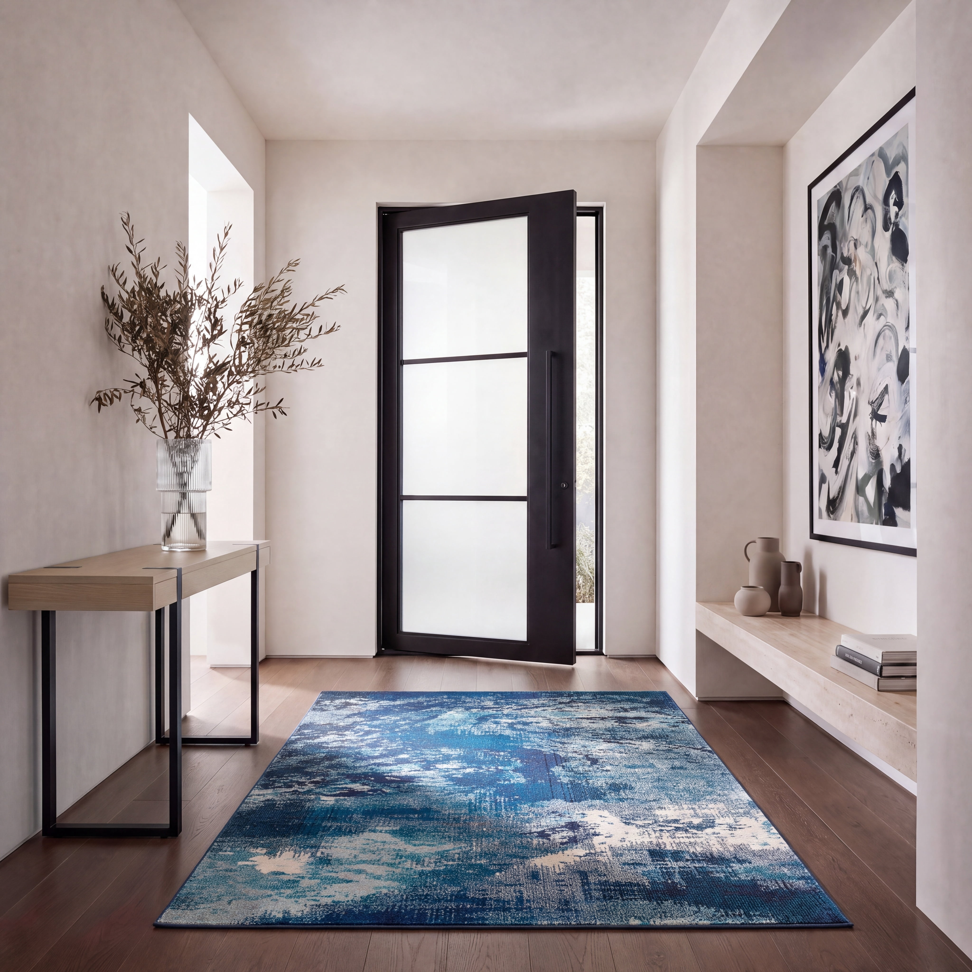 Safavieh Madison Oscar Abstract Area Rug, Navy/Ivory, 6' x 8'