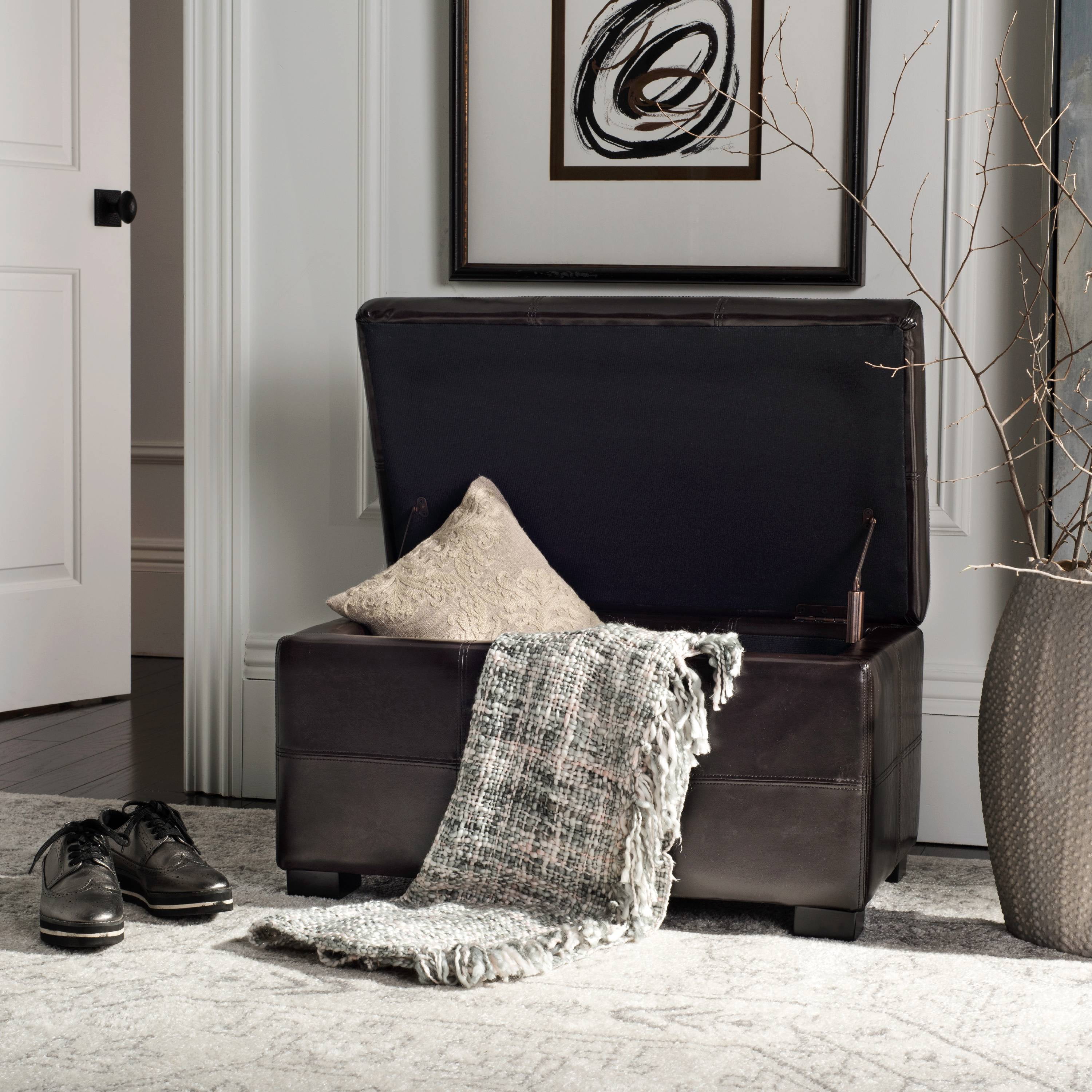 Safavieh Madison Small Rustic Solid Upholstered Storage Bench