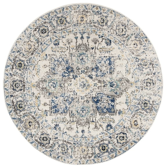 SAFAVIEH Madison Katina Oriental Area Rug, Grey/Ivory, 8' x 8' Round