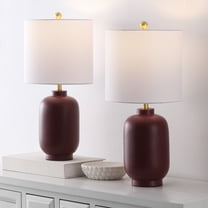 Safavieh Madsen 10" Modern Resin Table Lamp, Burgundy, Set of 2