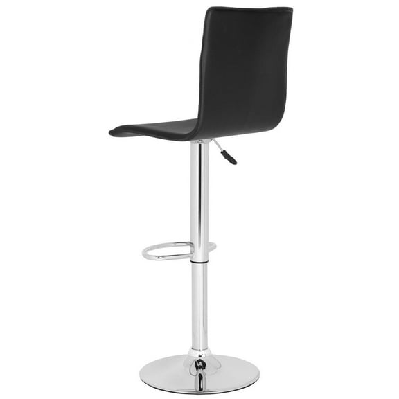 Safavieh Magda 23.2"-29.5" Chrome Steel Bar Stool in Black