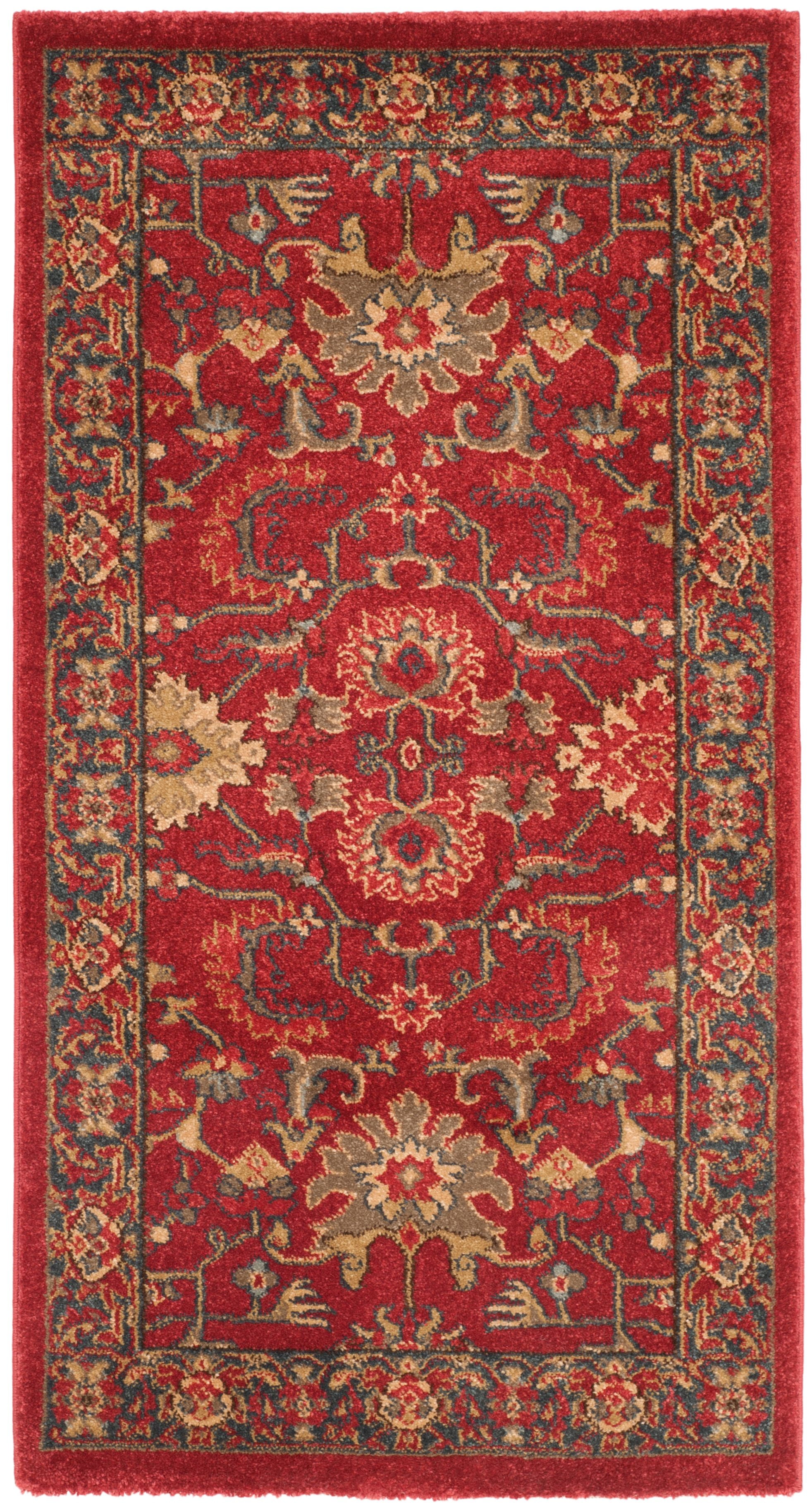 Reversible Rectangular Easy-Care Rug in Red/Navy - 26in x 4in