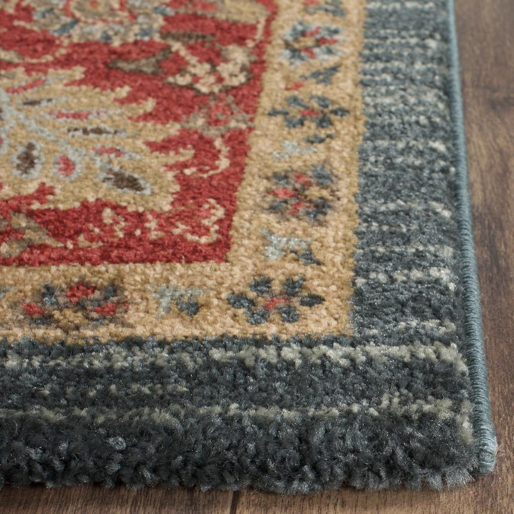 Hand-Knotted Red Synthetic Safavid Style Small Rug