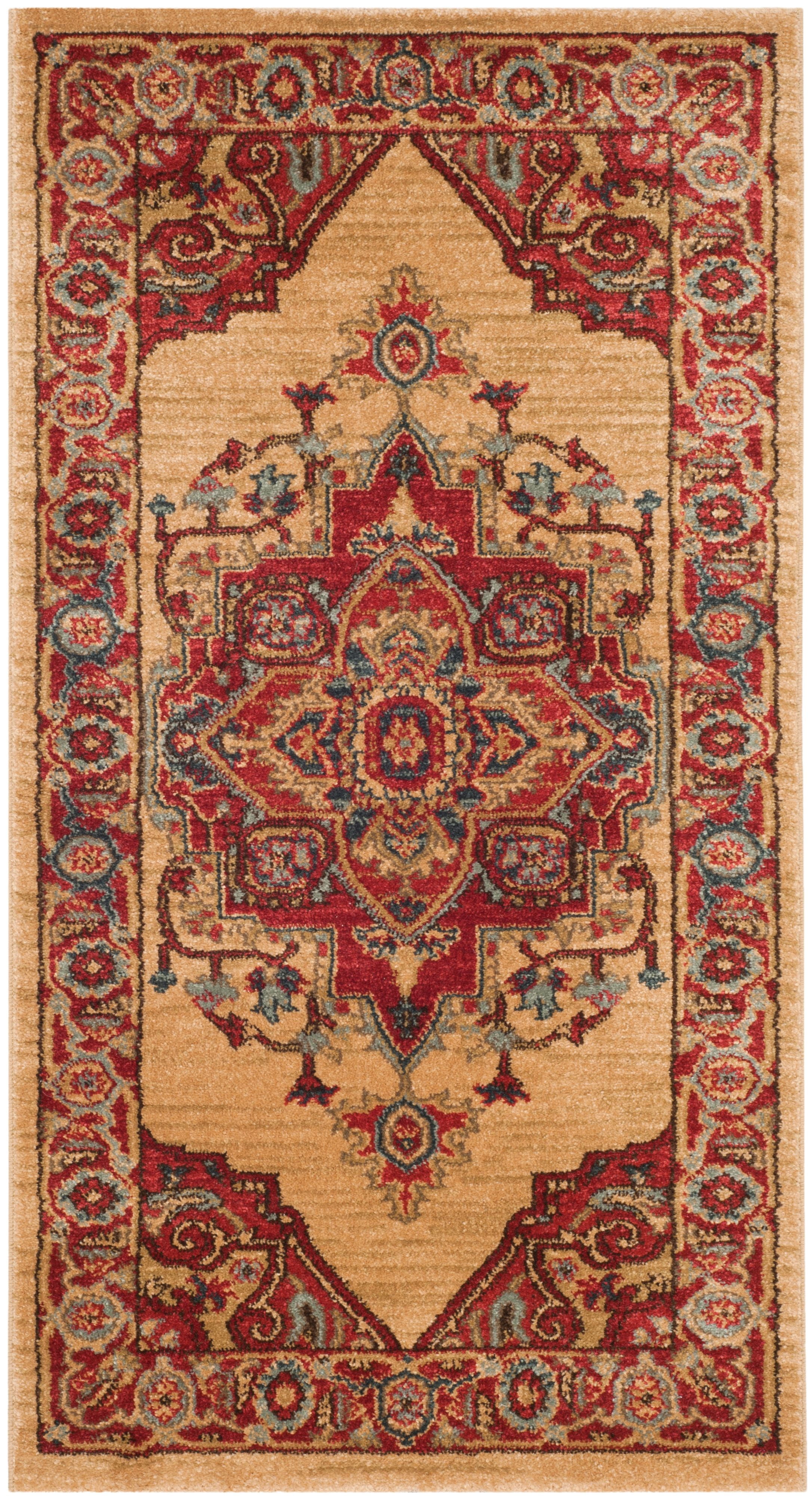 Safavieh Mahal Red and Natural Synthetic Area Rug