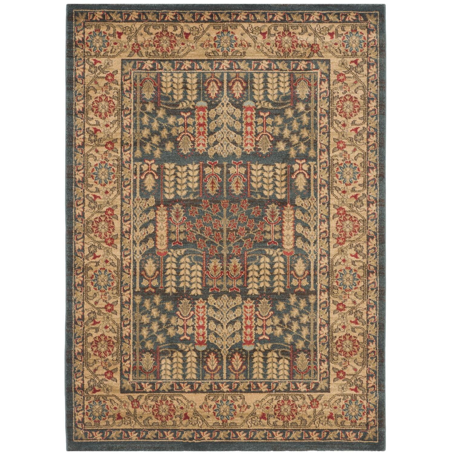 Navy & Natural Handmade Tufted Synthetic Rectangular Rug