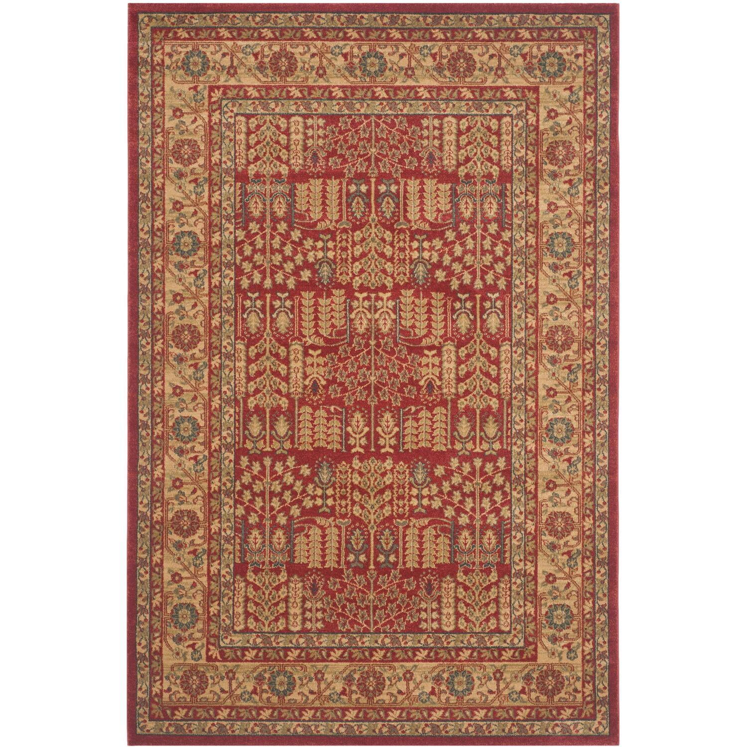 Mahal Red and Natural Hand-knotted Reversible Area Rug