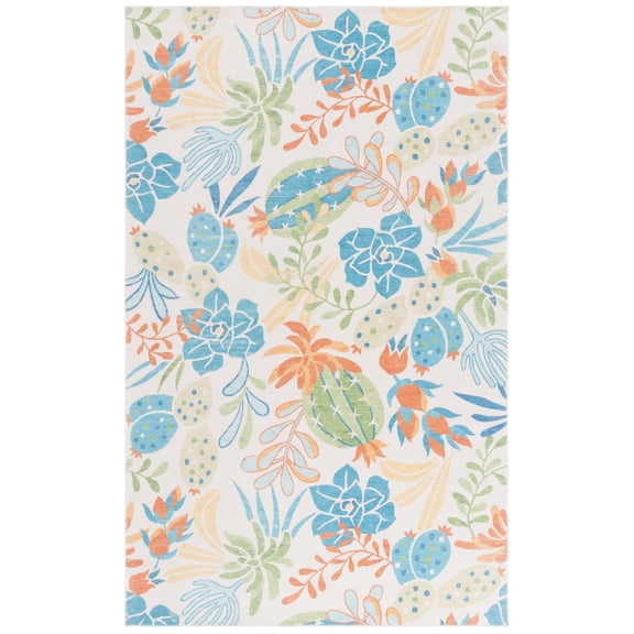 Safavieh Malibu 2'-6" x 8'-0" Polyester Power Loomed Rug in Beige / Blue