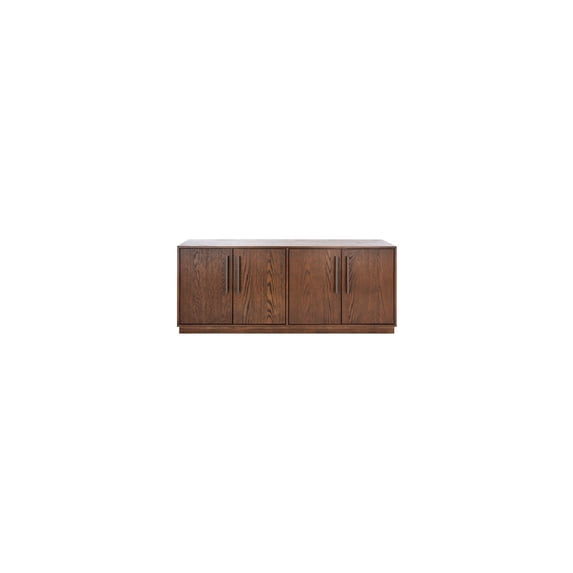 Safavieh Mallory 4 Door Media Stand Furn Tv Cabinets, Dark Brown, 1' X 1', Square