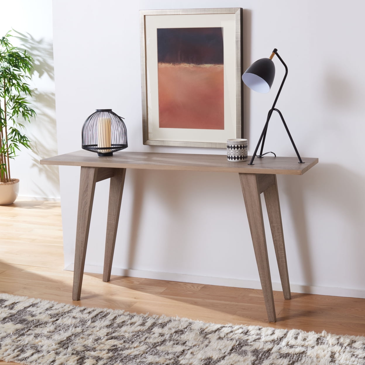 Manny 59'' Brown Oak Rectangular Console Table