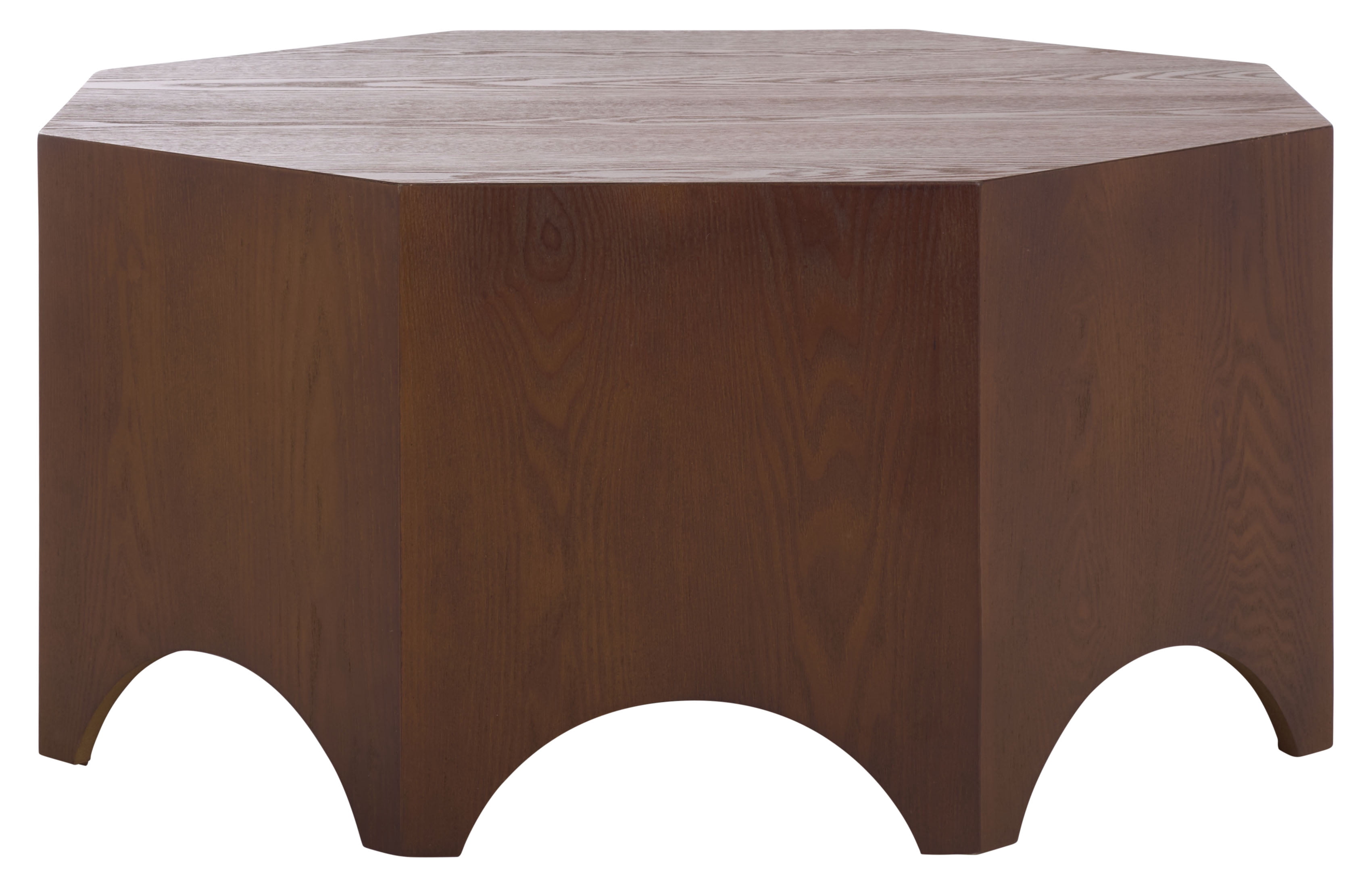 Safavieh Maraki Glam Octagon Ash Veneer Coffee Table, Walnut