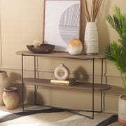 Safavieh Marlee Modern Wood and Metal Console Table, Light Gray Oak/Black