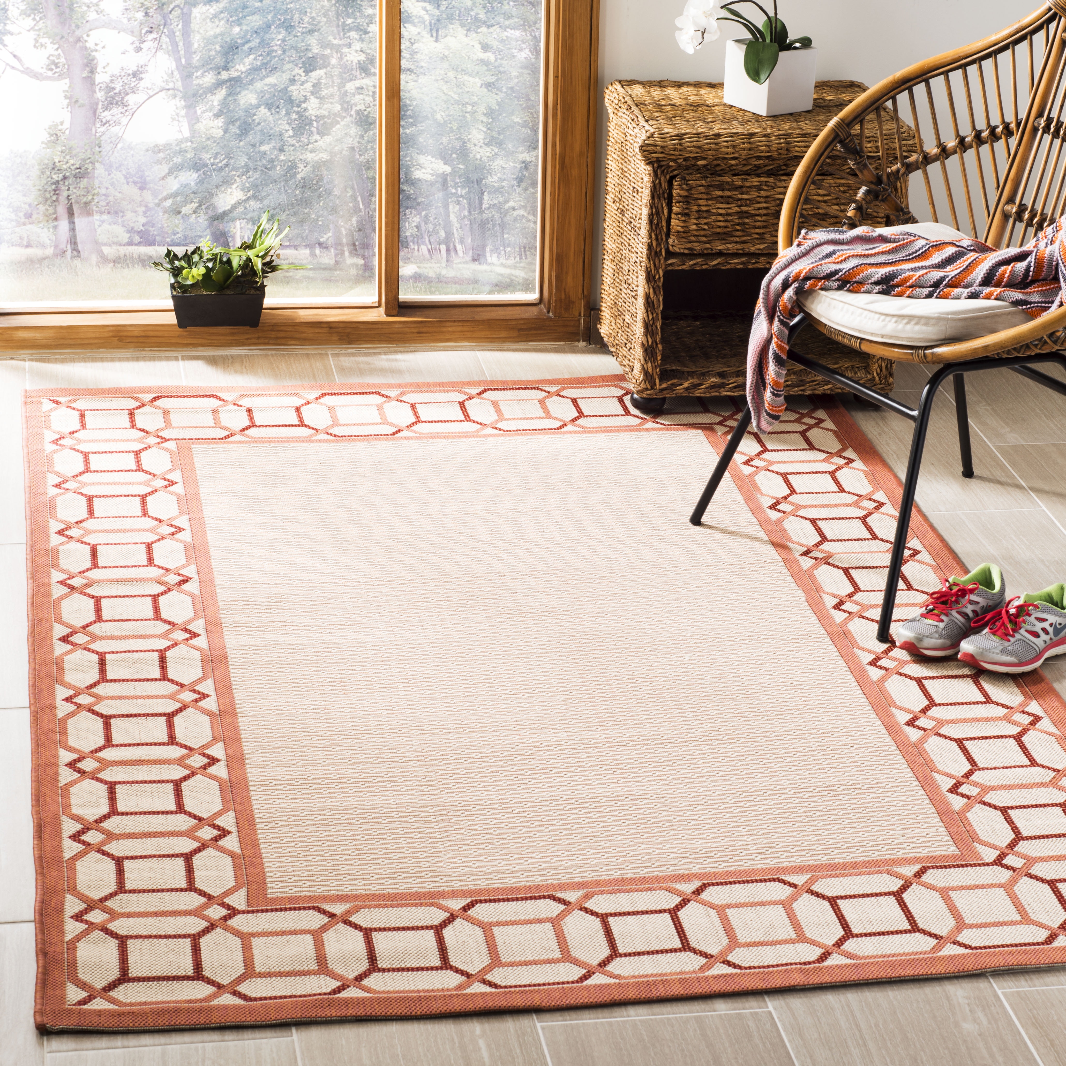 Handmade Cinnamon Stick Rectangular Synthetic Area Rug 68.4" x 48"