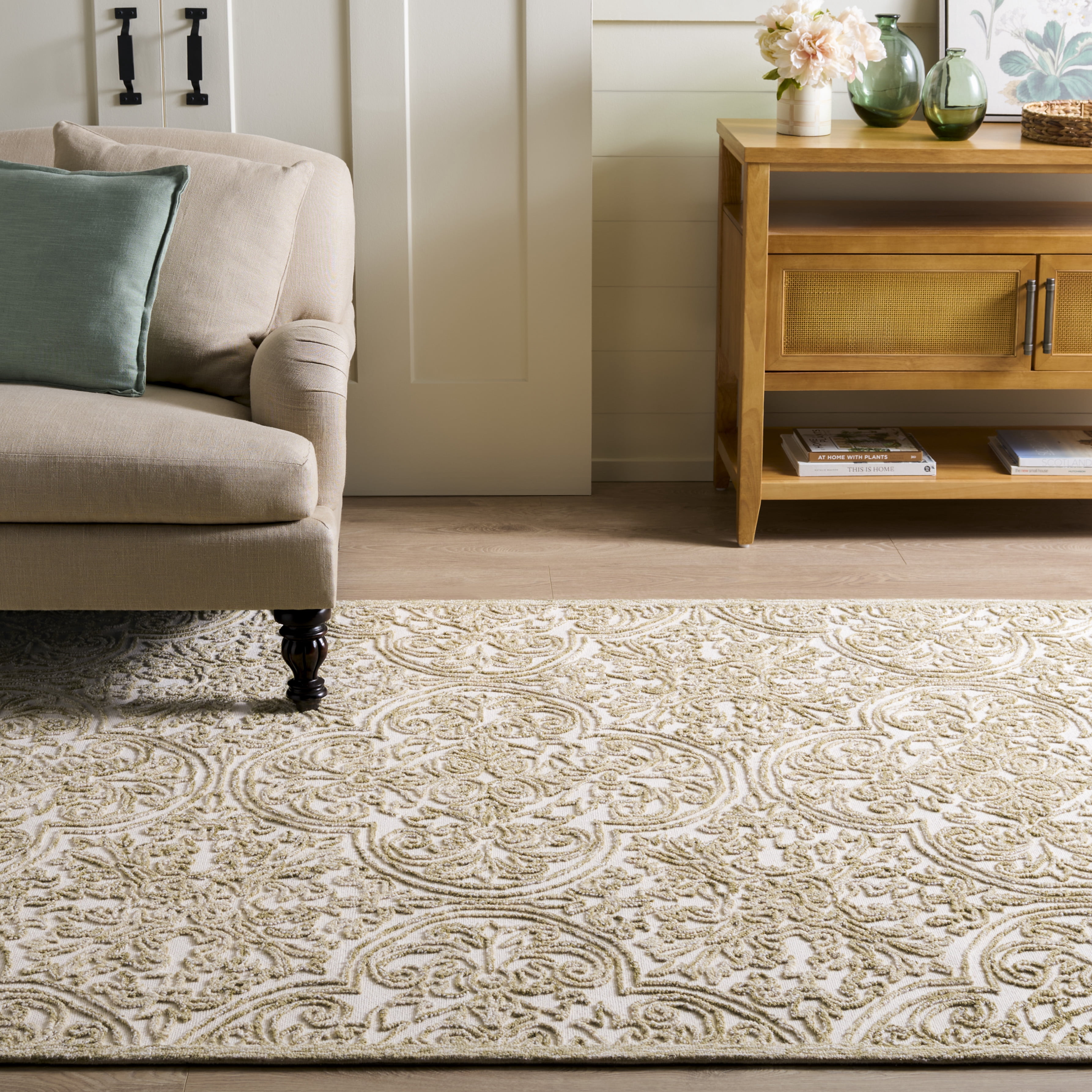 Safavieh Martha Stewart Trace Justina Floral Area Rug, Ivory/Sage, 8' x 10'