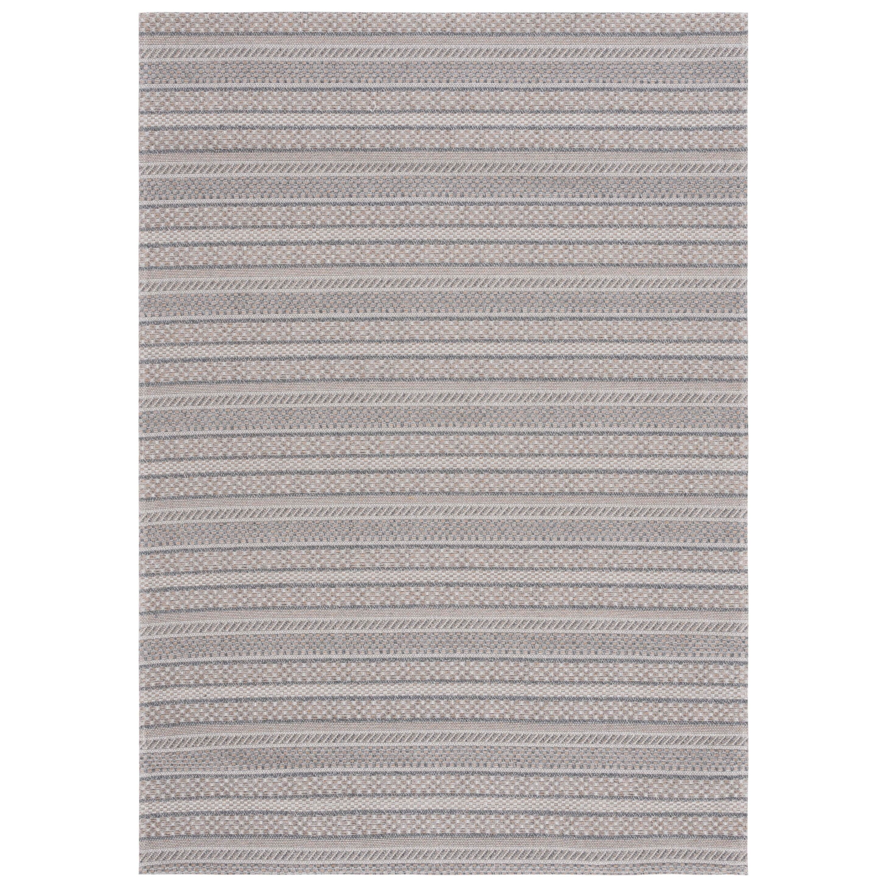 Handmade Grey/Taupe Stripe Wool 8' x 10' Area Rug