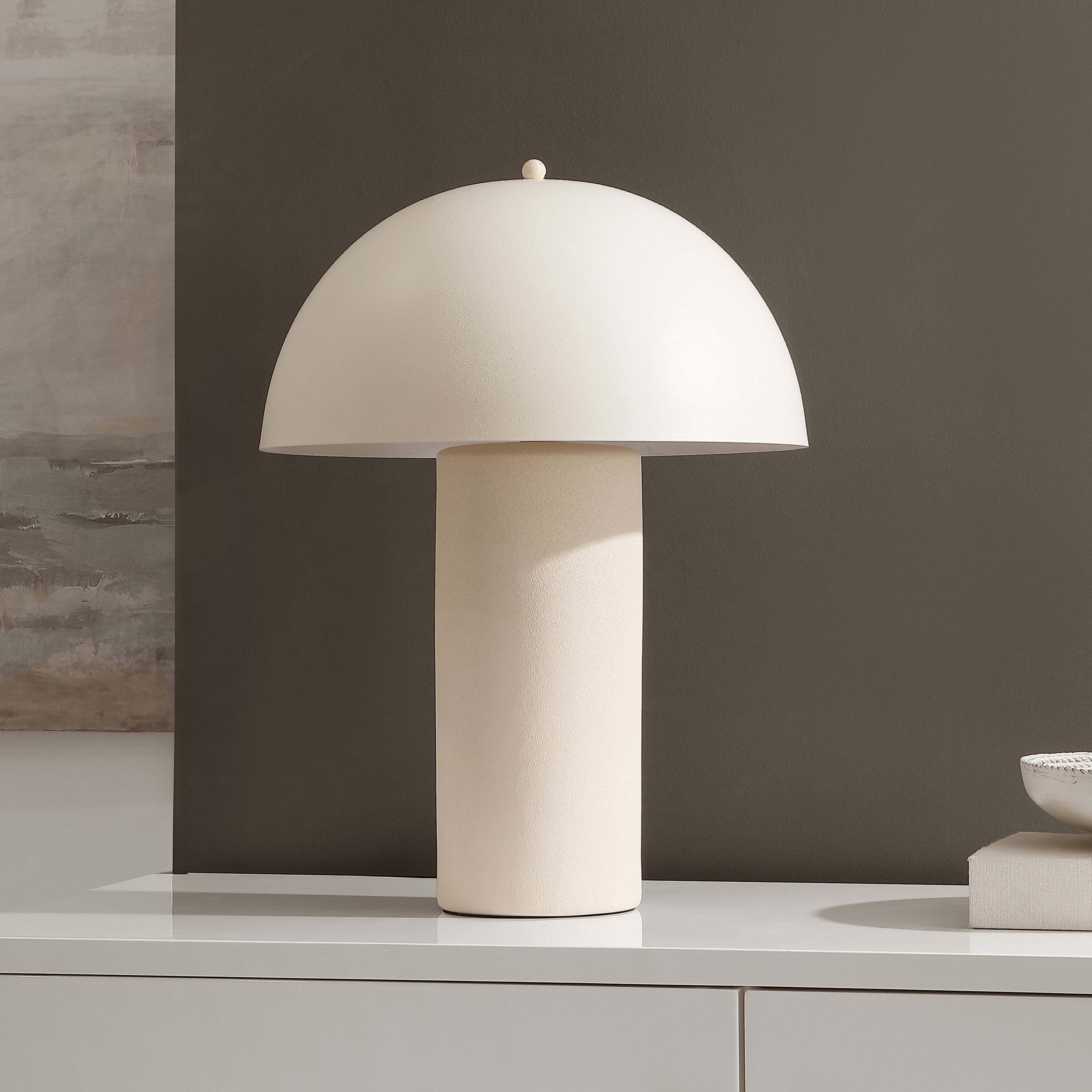 Safavieh Masson 22" Ceramic Modern Table Lamp with Sand Shade