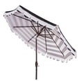 thumbnail image 1 of Safavieh Maui 9' Market Crank Striped Tilt Patio Umbrella, Black/White, 1 of 6