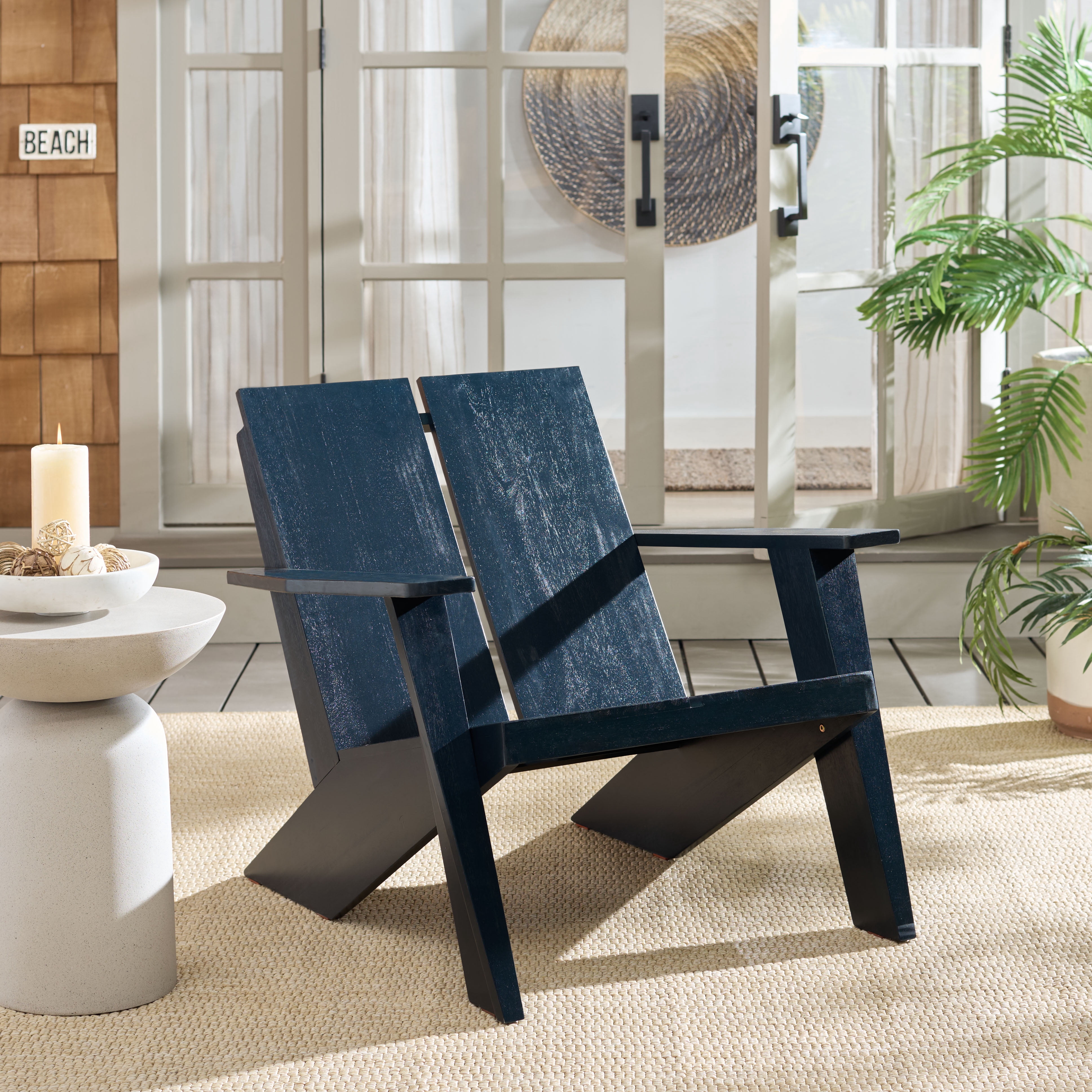Safavieh Maya Outdoor Wood Adirondack Chair, Midnight Blue