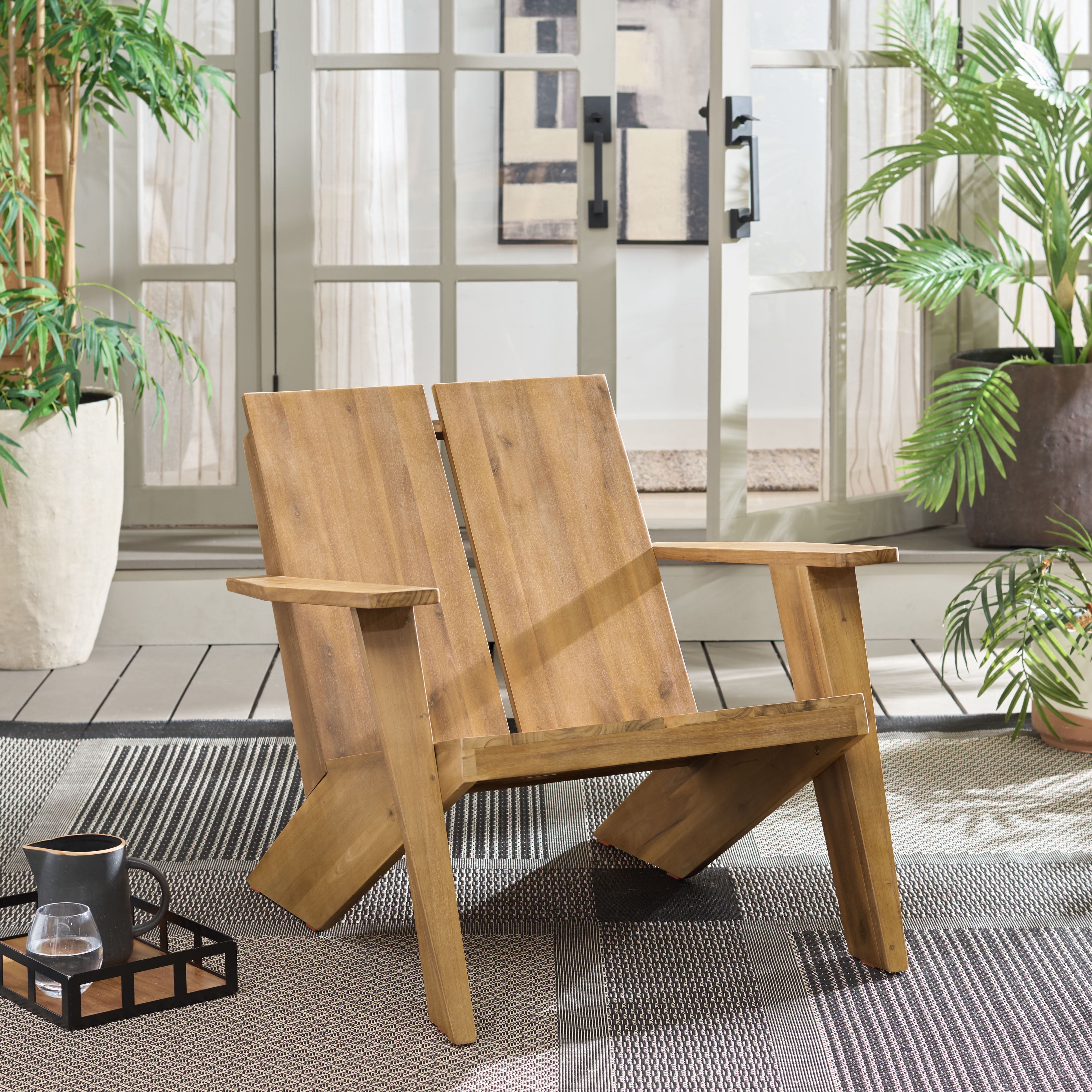 Safavieh Maya Outdoor Wood Adirondack Chair, Oak