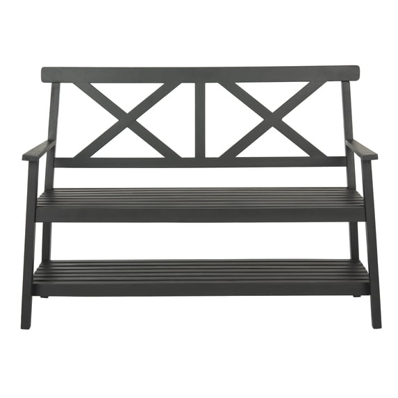 Safavieh Mayer Indoor/Outdoor 2 Seat Bench with Lower Tier