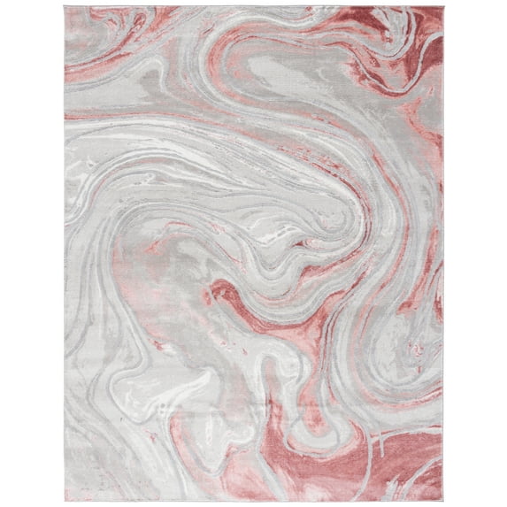 SAFAVIEH Meadow Felicity Wavy Marble Area Rug, Light Grey/Pink, 8' x 10'