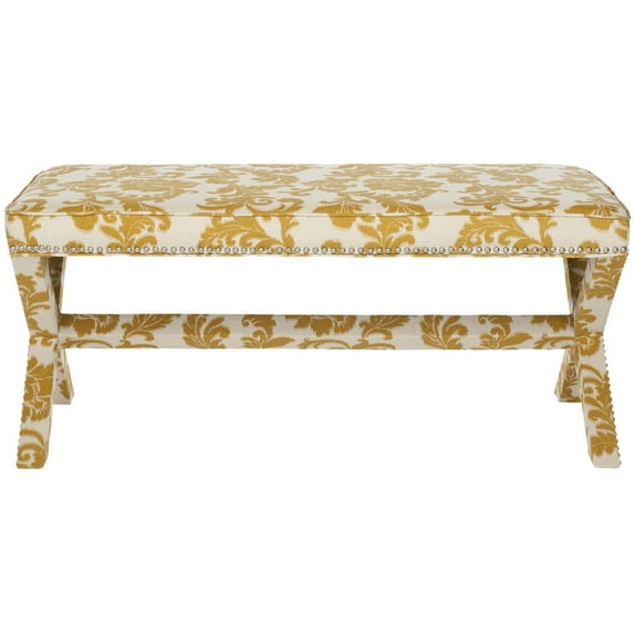 Safavieh Melanie Extended Benchs-Color:Maize/Beige Print