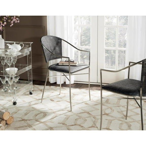 Safavieh Melita Black Arm Chair (Set of 2) - 21" W x 22" L x 34" H