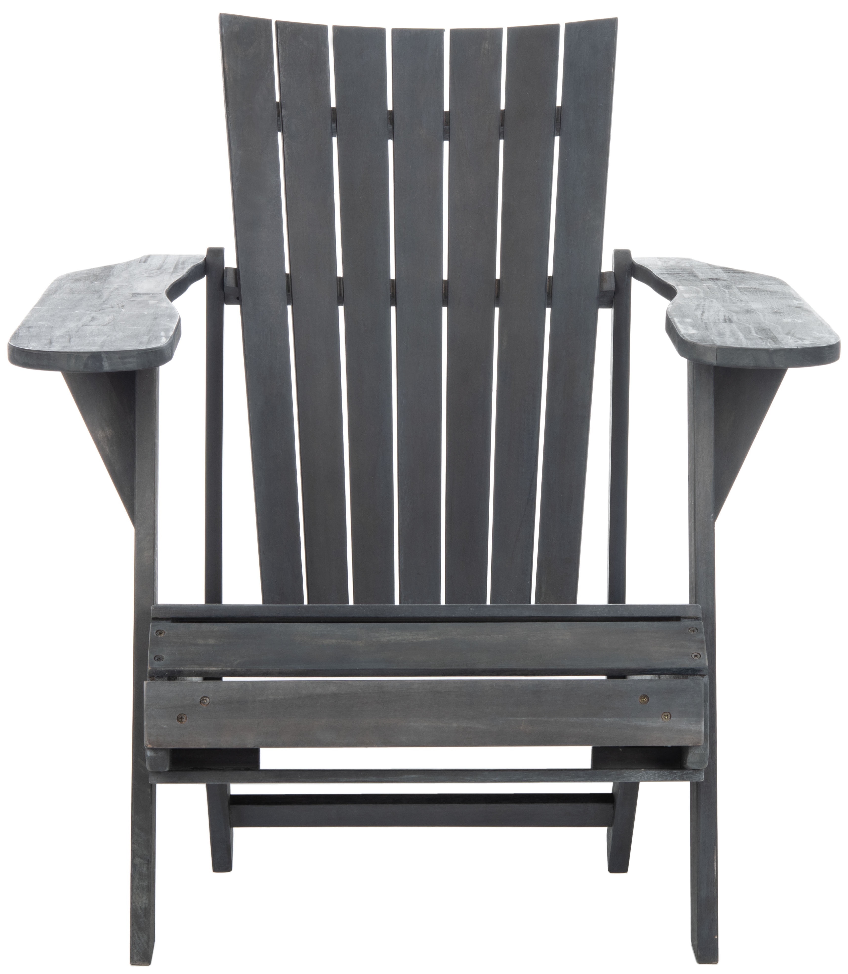 Safavieh Merlin Acacia Wood Adirondack Chair w/ Retractable Footrest in Gray