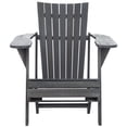 thumbnail image 1 of Safavieh Merlin Acacia Wood Adirondack Chair w/ Retractable Footrest in Gray, 1 of 12