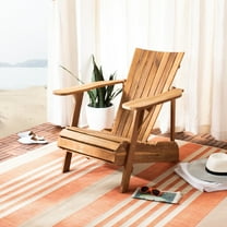 Safavieh Merlin Acacia Wood Adirondack Chair w/ Retractable Footrest in Natural