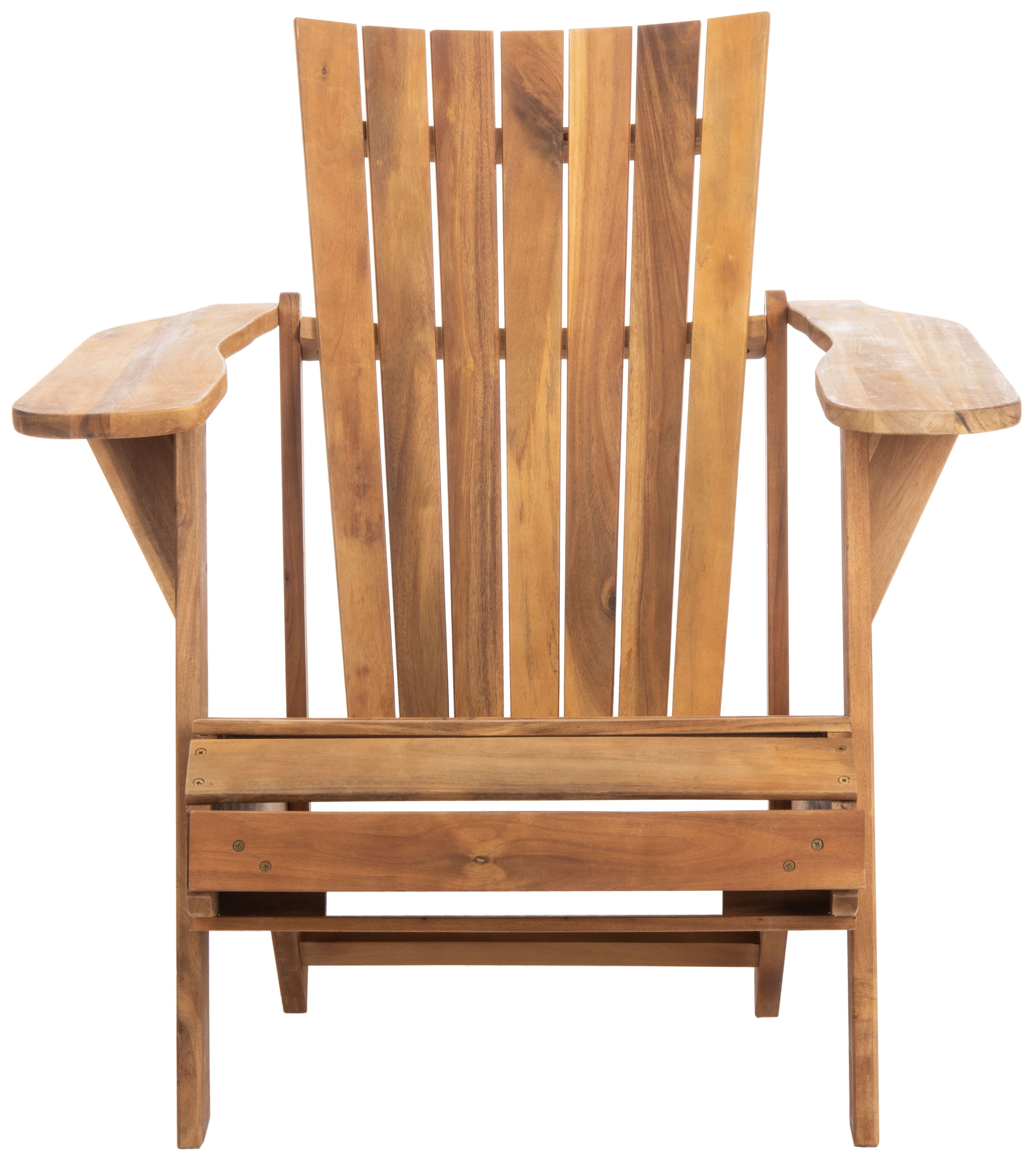 Safavieh Merlin Acacia Wood Adirondack Chair w/ Retractable Footrest in Natural