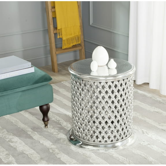 Safavieh Metal Lace Contemporary Table Stool, Silver
