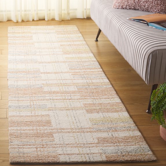 Safavieh Metro Cymone Checkered Runner Rug, Ivory/Rust, 2'3" x 8'