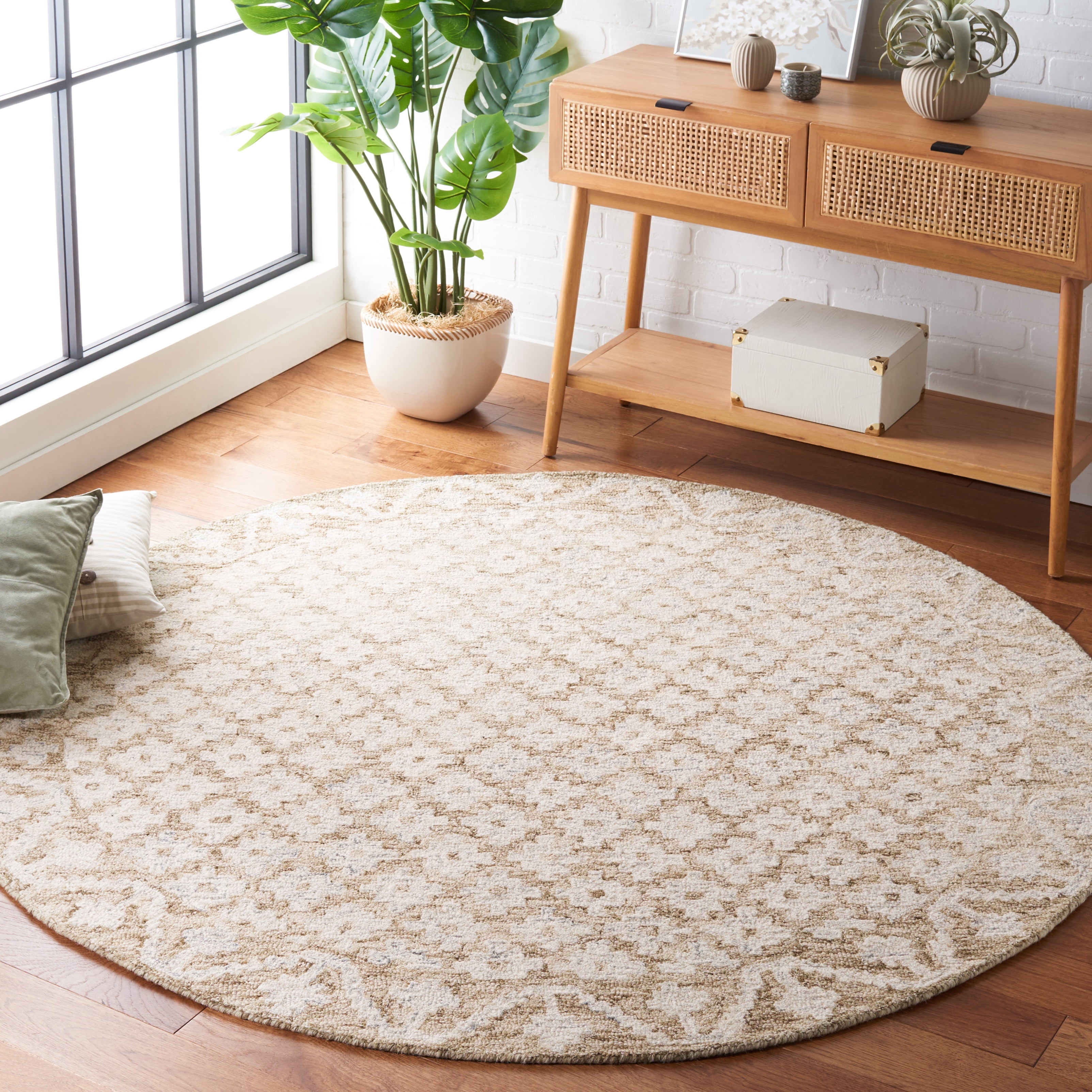 Safavieh Metro Frigg Floral Area Rug, Beige/Sage, 8' x 8' Round