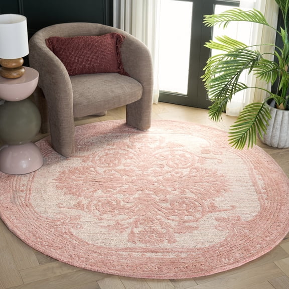 Safavieh Metro Gertrude Medallion Area Rug, Pink/Ivory, 8' x 8' Round