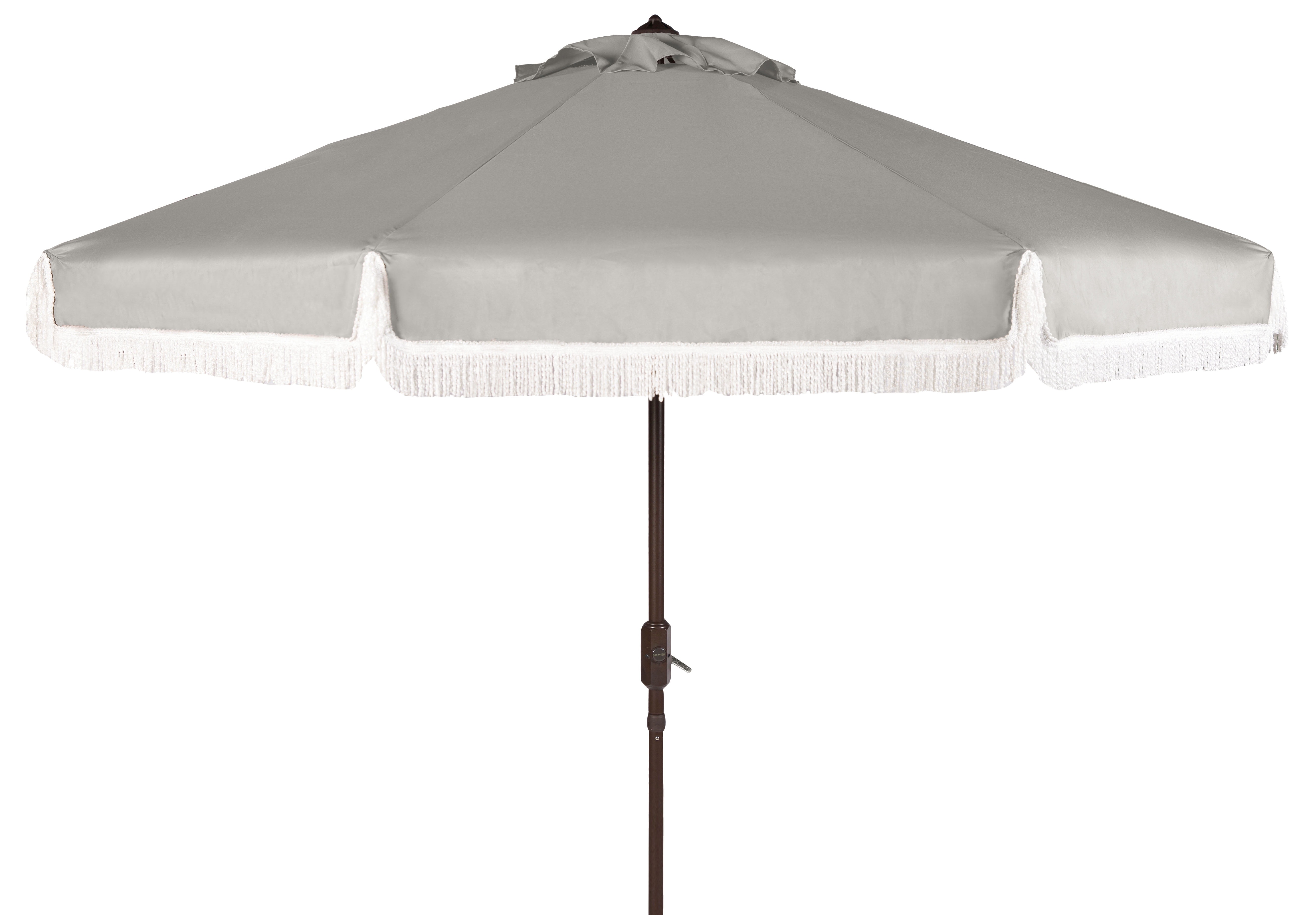 Safavieh Milan 98.82" Solid Print Round Market Patio Umbrella, UV Resistant