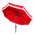 thumbnail image 1 of Safavieh Milan 9' Market Crank Fringe Tilt Patio Umbrella, Red/White, 1 of 6