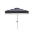 thumbnail image 1 of Safavieh Milan Fringe 7.5' Market Crank Square Umbrella, Navy/White, 1 of 6