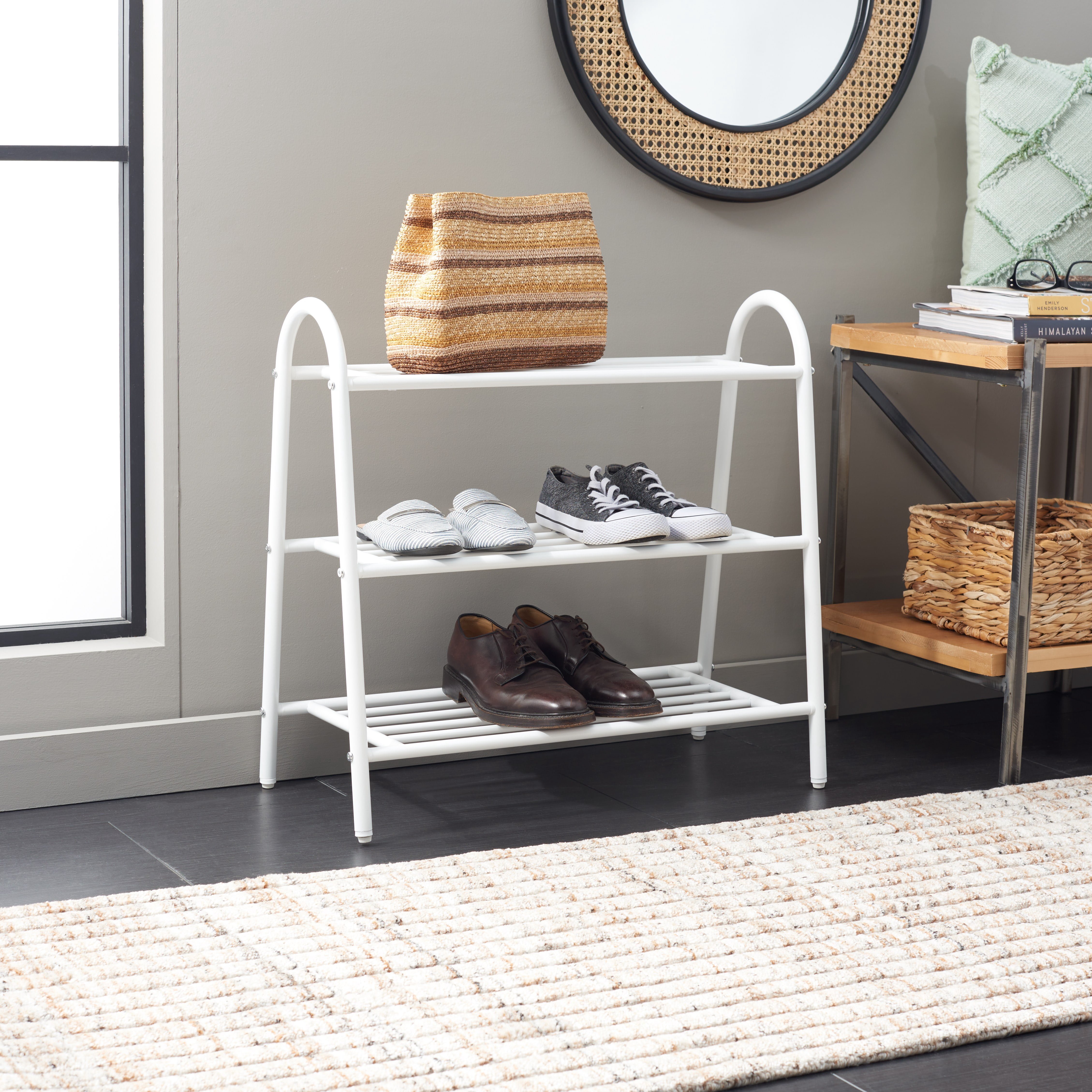 Safavieh Mira 3-Tier Shoe Rack, White