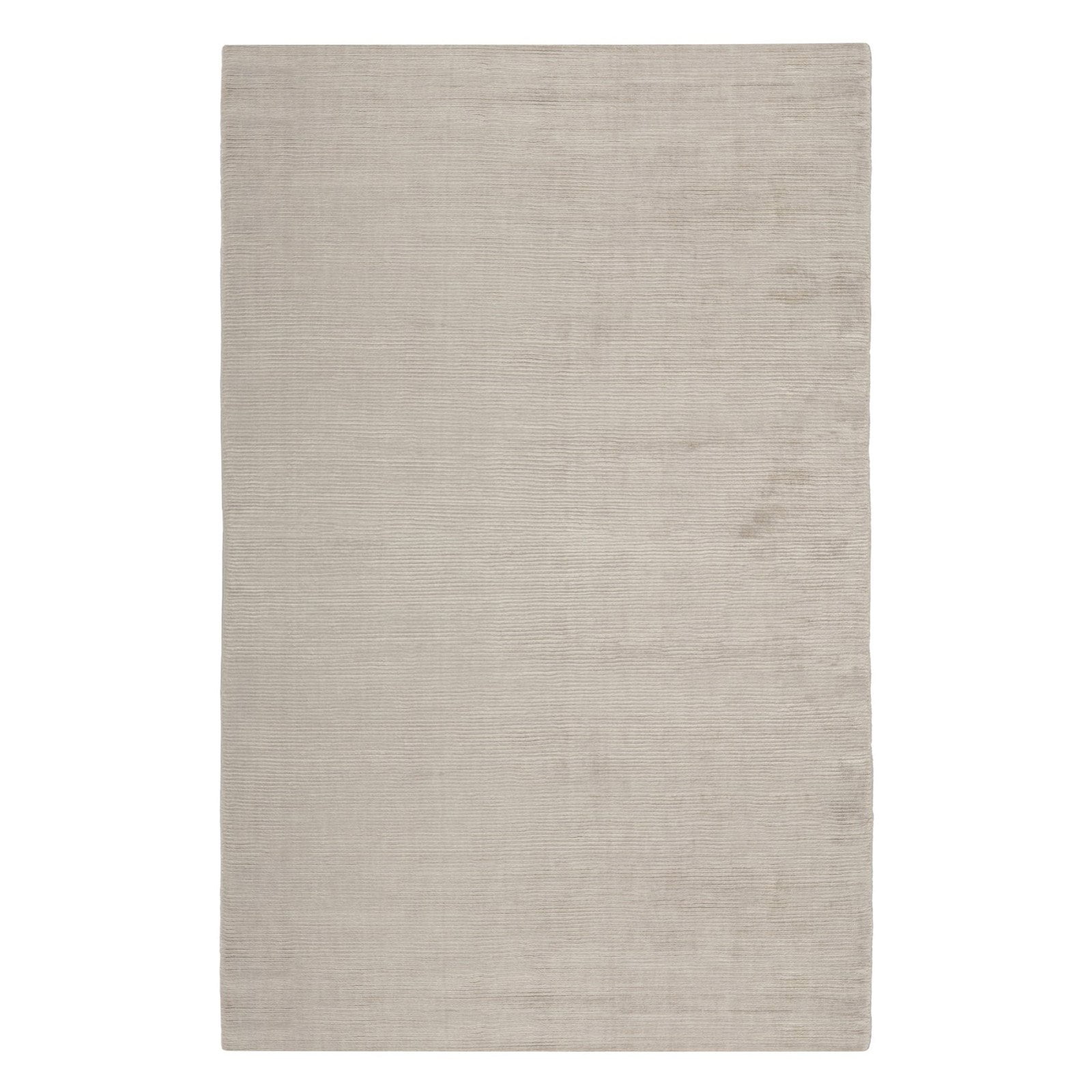 Light Silver Hand-Knotted Wool and Viscose Area Rug