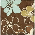 thumbnail image 1 of Contemporary Rug - Modern Art Polyester -Brown/Multi-Color:Brown/Multi,Design:Contemporary,Shape:Square,Size:5'L x 5'W, 1 of 1