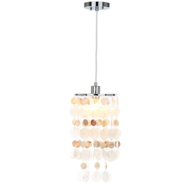 Safavieh Modern Capiz 1 Light 9 in. Dia. Pendant, Natural Cream