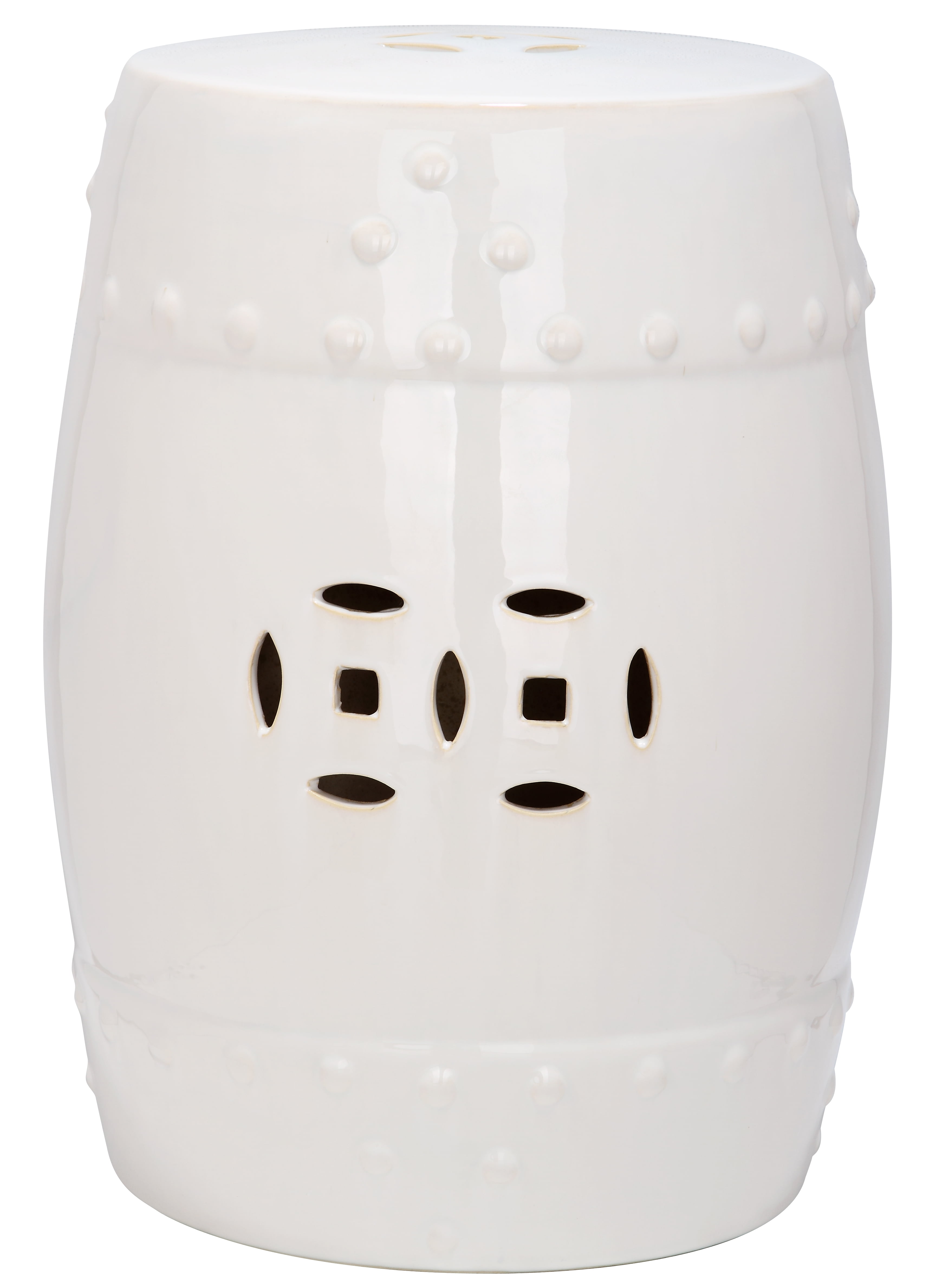 SAFAVIEH Keramik Garten Hocker Weiß - 40x40x45 Cm