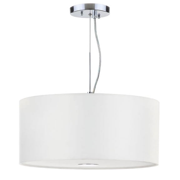 Safavieh Molly 3 Light 16 in. Dia. Adjustable Pendant, Chrome/Cream