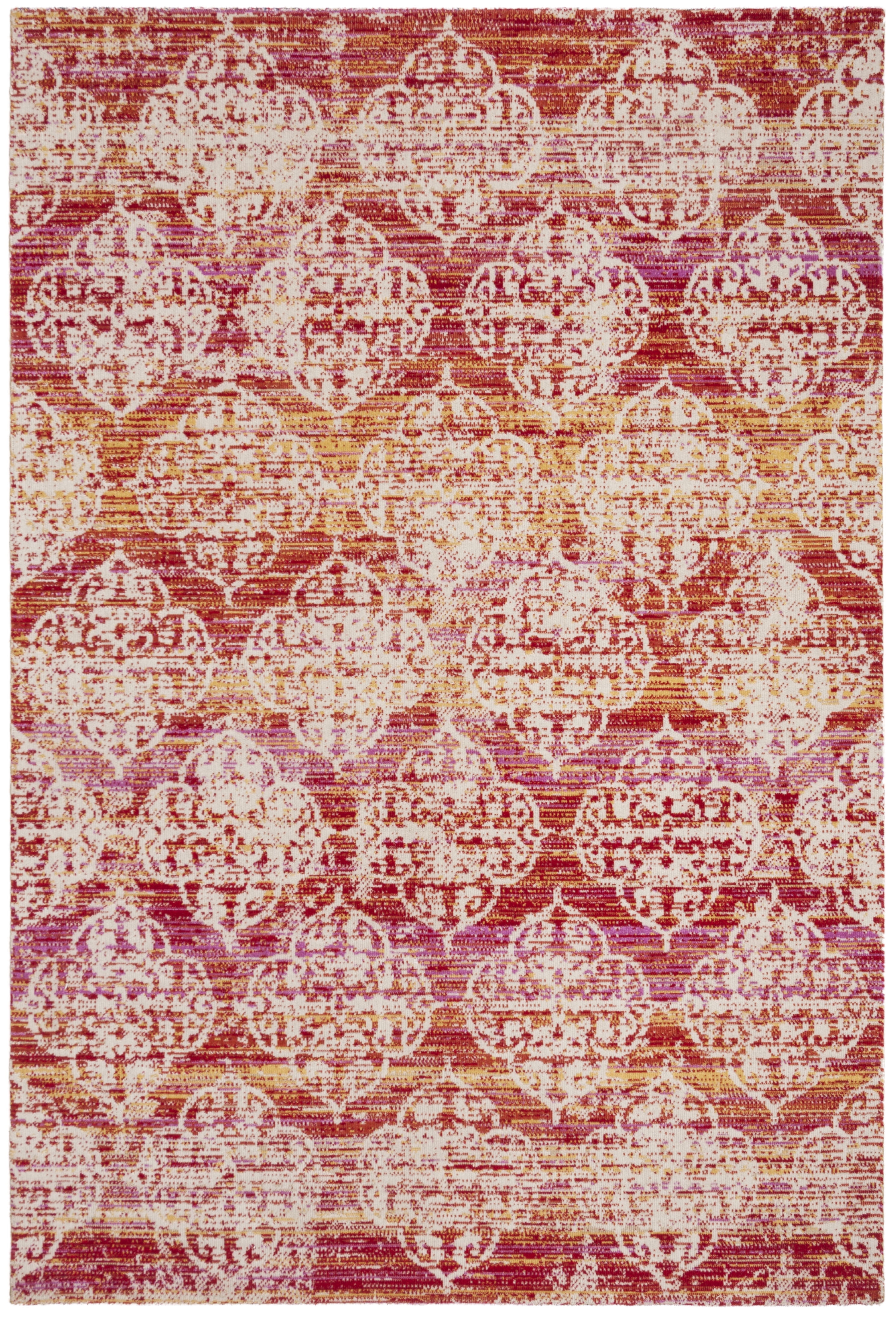 SAFAVIEH Montage Coriander Distressed Indoor/Outdoor Area Rug, Pink/Multi, 5'1" x 7'6"