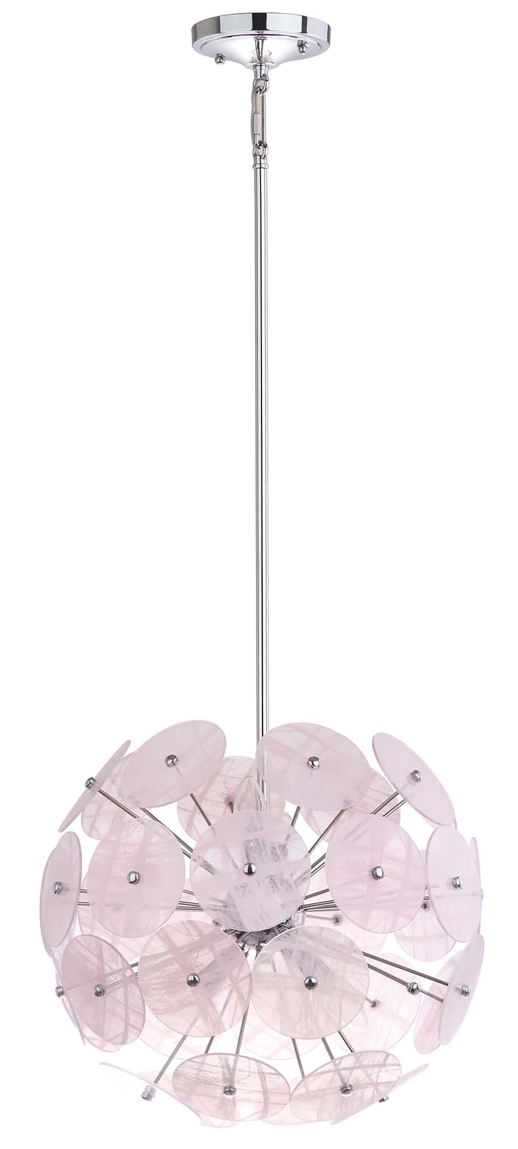 Contemporary Silver & White Sculpted Metal Pendant Light
