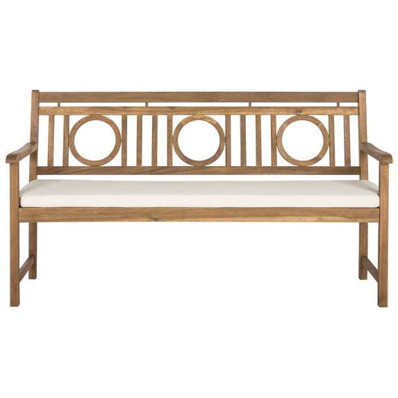 Safavieh Montclair Indoor/Outdoor Modern Acacia Bench with Cushion