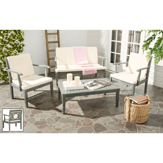 Safavieh Montclair Outdoor Modern 4 Piece Living Set with Cushion