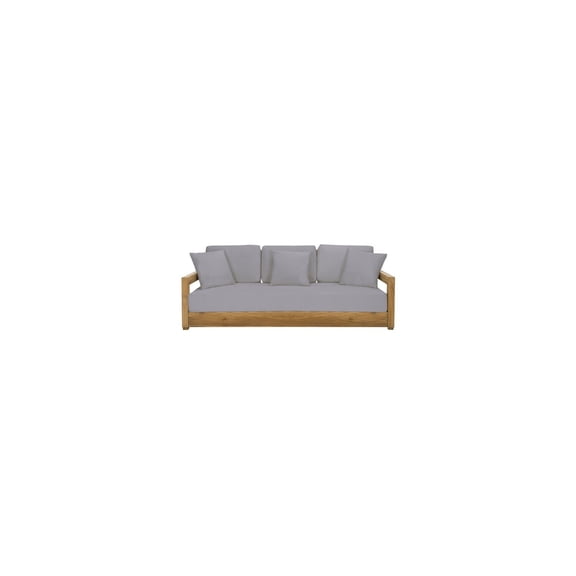 Safavieh Montford 3-Seat Bench Furn Outdoor, Grey, 1' X 1', Square